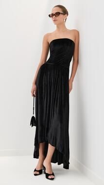 Azeeza Nayara Velvet Gown in Black Size Small
